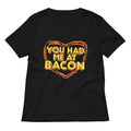 You Had Me At Bacon Women's V-Neck Tee Hoodie, Sweatshirt | PureTeeCo.com (Image 1)