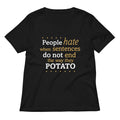 Sentences That End In Potato Women's V-Neck Tee Hoodie, Sweatshirt | PureTeeCo.com (Image 1)