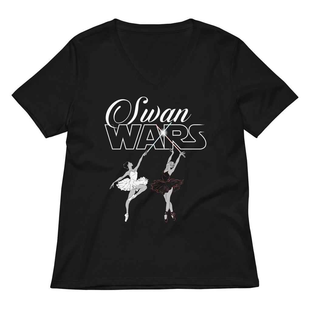 Swan Wars Women's V-Neck Tee Hoodie, Sweatshirt | PureTeeCo.com (Image 1)