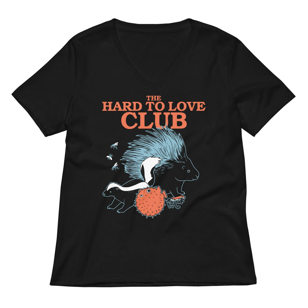 The Hard To Love Club Women's V-Neck Tee Hoodie, Sweatshirt | PureTeeCo.com (Image 1)