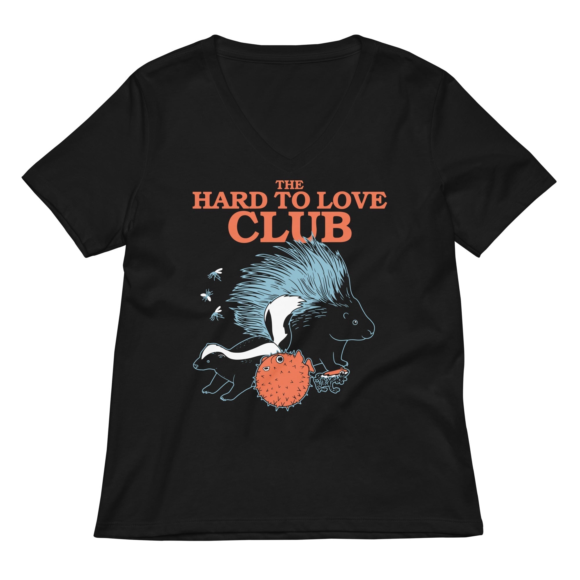 The Hard To Love Club Women's V-Neck Tee Hoodie, Sweatshirt | PureTeeCo.com (Image 1)