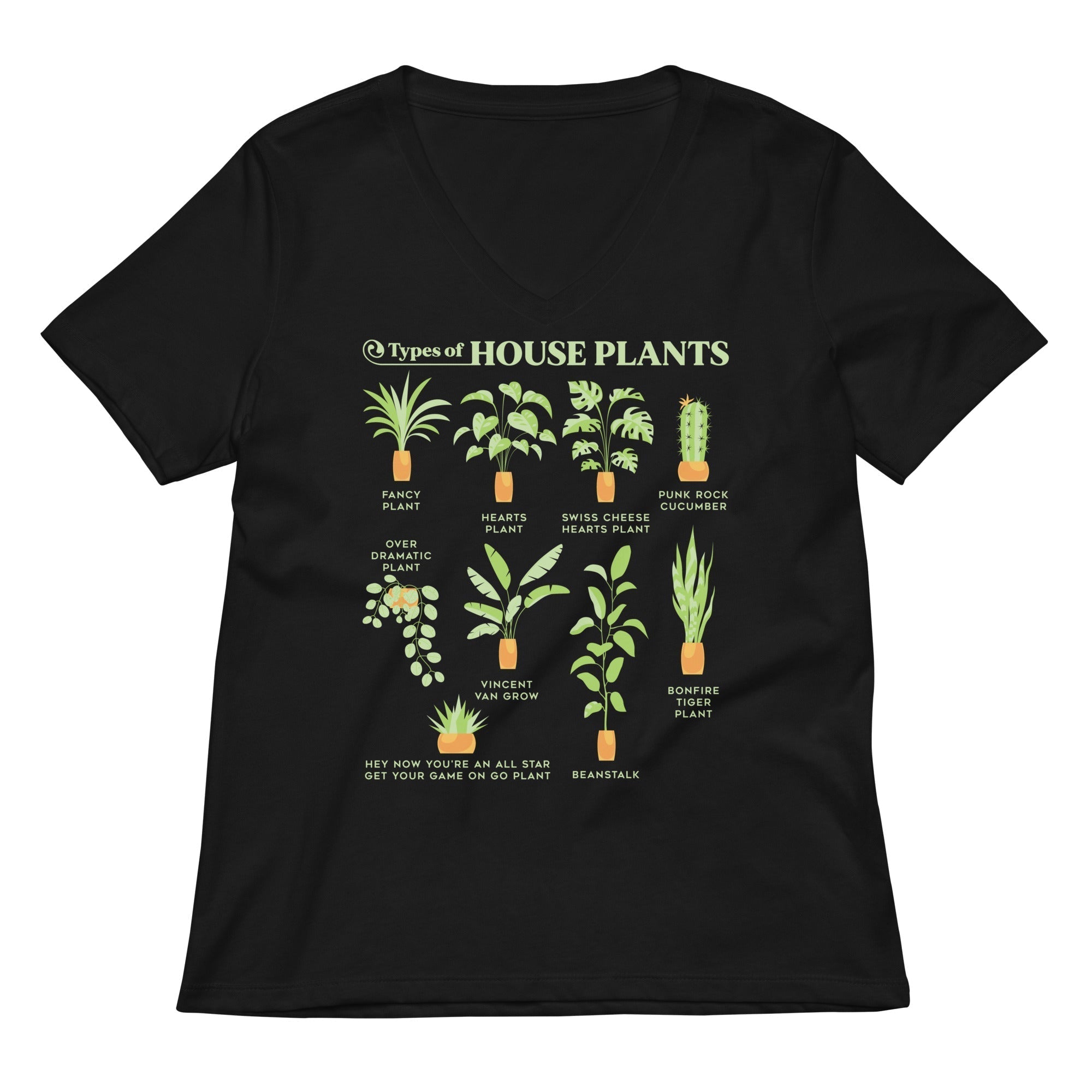 Types Of House Plants Women's V-Neck Tee Hoodie, Sweatshirt | PureTeeCo.com (Image 1)