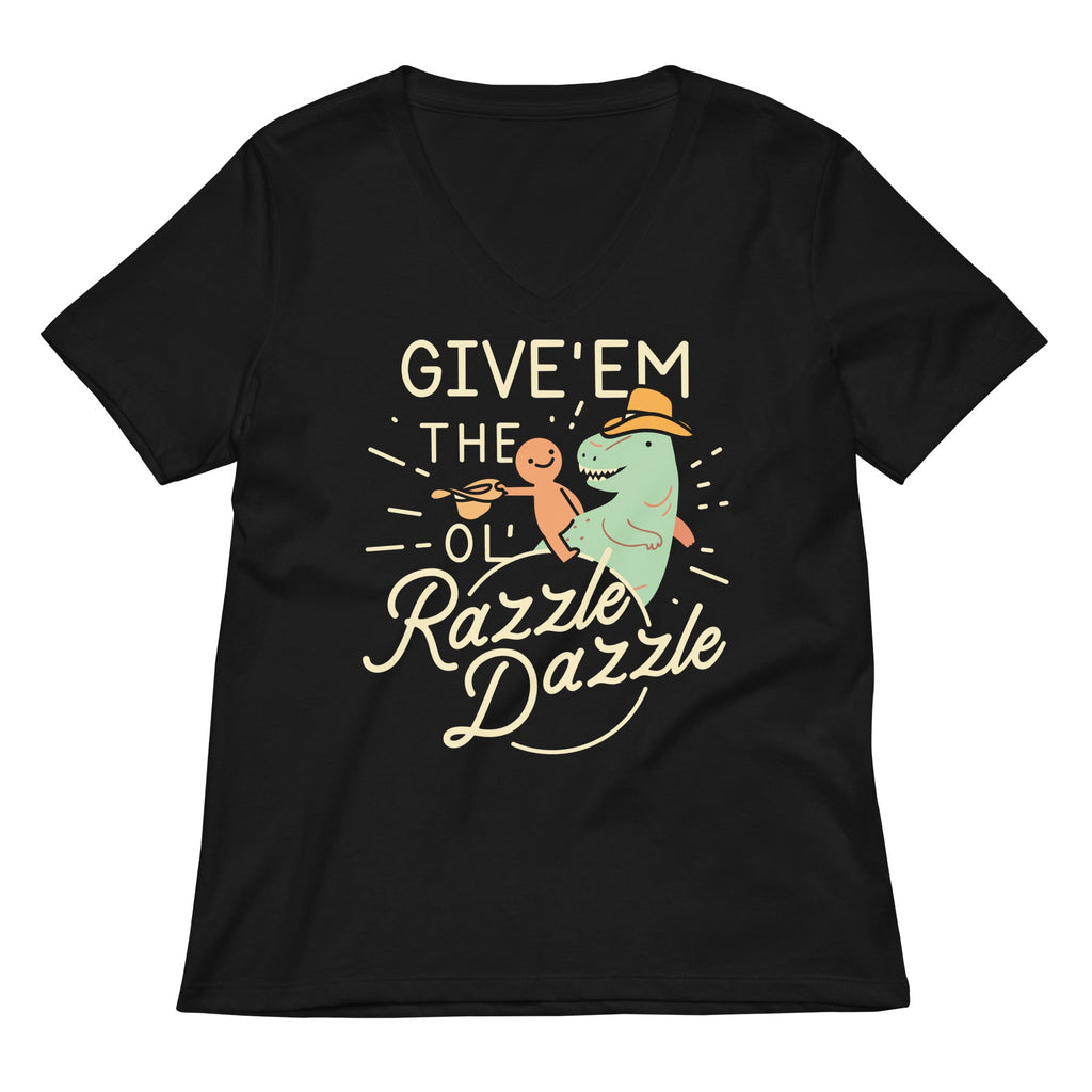 Give'em The Ol' Razzle Dazzle Women's V-Neck Tee Hoodie, Sweatshirt | PureTeeCo.com (Image 2)
