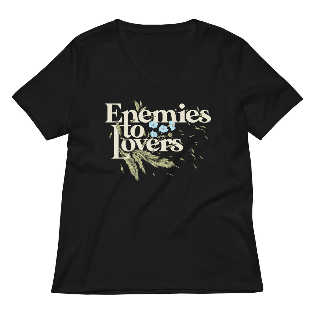 Enemies To Lovers Women's V-Neck Tee Hoodie, Sweatshirt | PureTeeCo.com (Image 2)