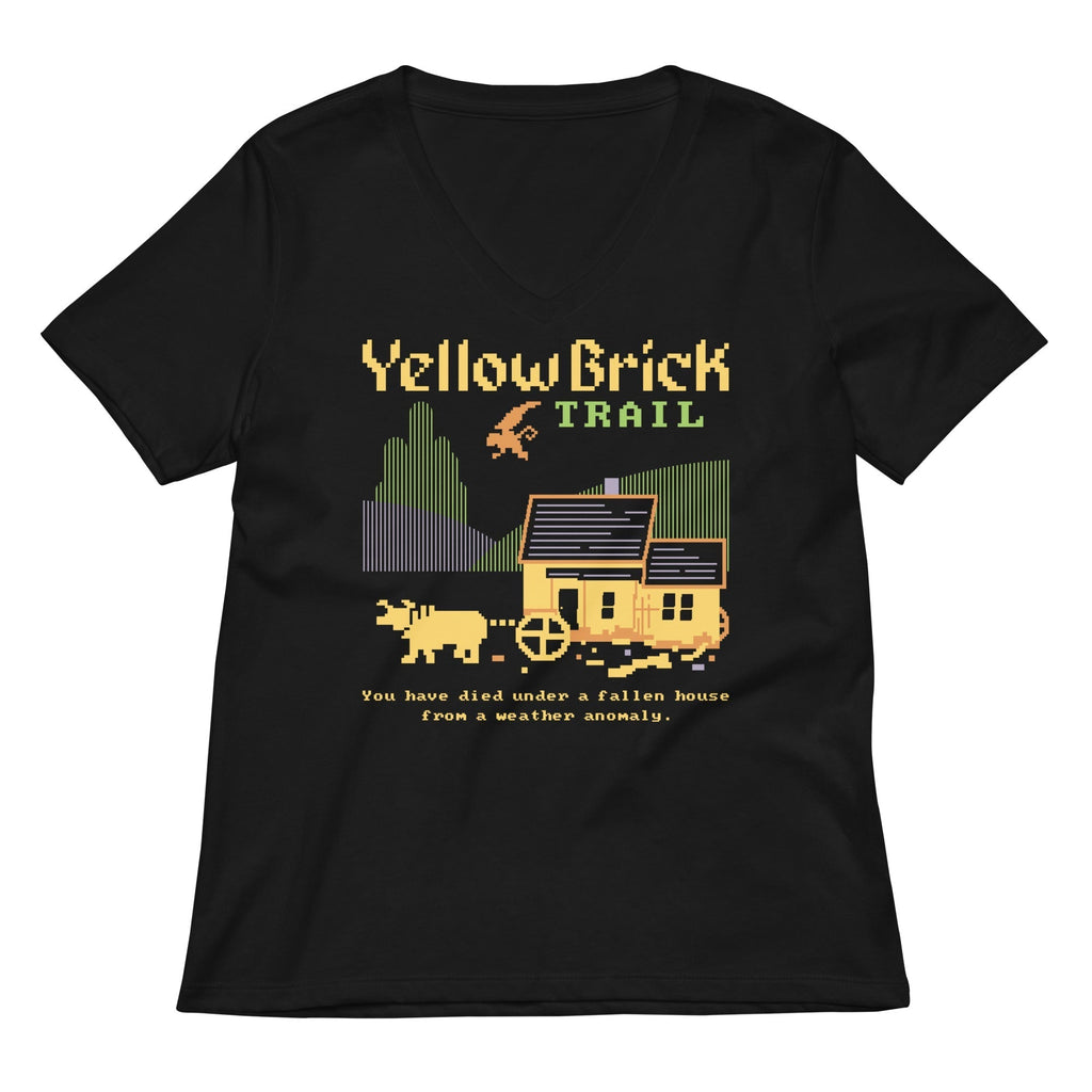 Yellow Brick Trail Women's V-Neck Tee Hoodie, Sweatshirt | PureTeeCo.com (Image 1)