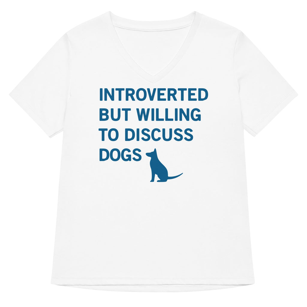 Introverted But Willing To Discuss Dogs Women's V-Neck Tee Hoodie, Sweatshirt | PureTeeCo.com (Image 5)