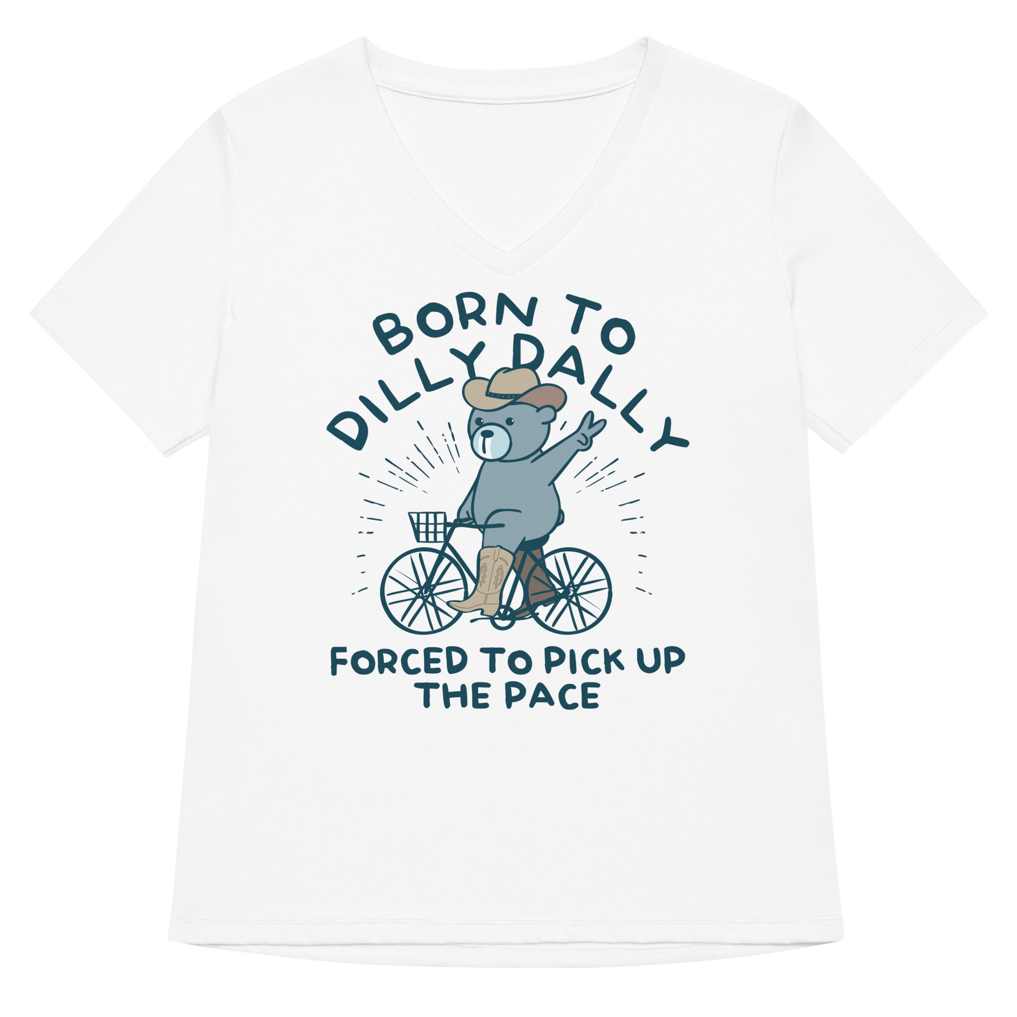 Born To Dilly Dally Forced To Pick Up The Pace Women's V-Neck Tee Hoodie, Sweatshirt | PureTeeCo.com (Image 2)