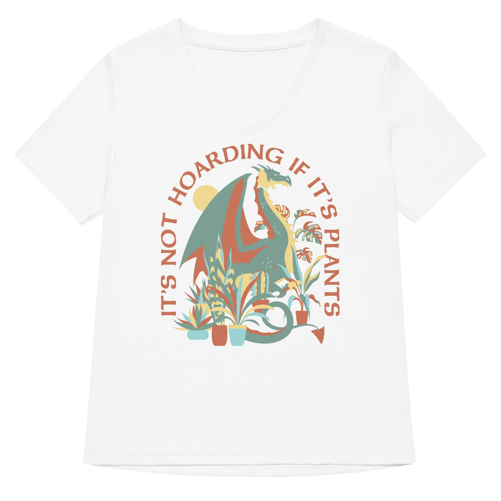 It's Not Hoarding If It's Plants Women's V-Neck Tee Hoodie, Sweatshirt | PureTeeCo.com (Image 4)
