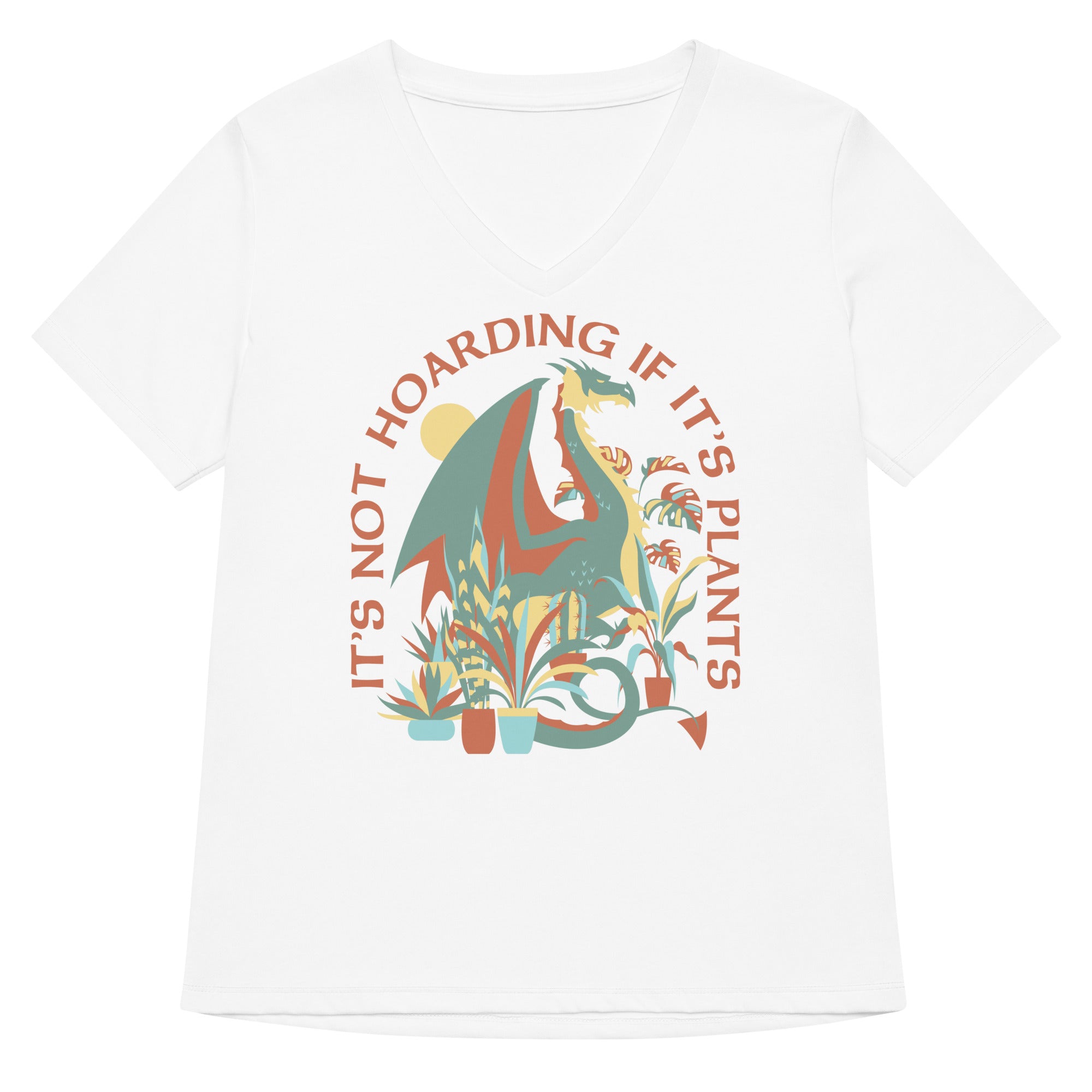It's Not Hoarding If It's Plants Women's V-Neck Tee Hoodie, Sweatshirt | PureTeeCo.com (Image 4)