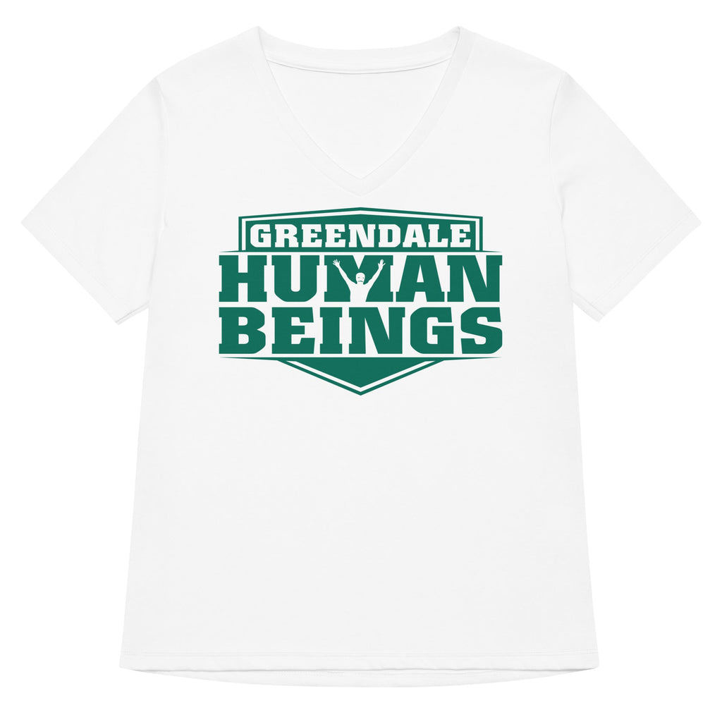 Greendale Human Beings Women's V-Neck Tee Hoodie, Sweatshirt | PureTeeCo.com (Image 5)