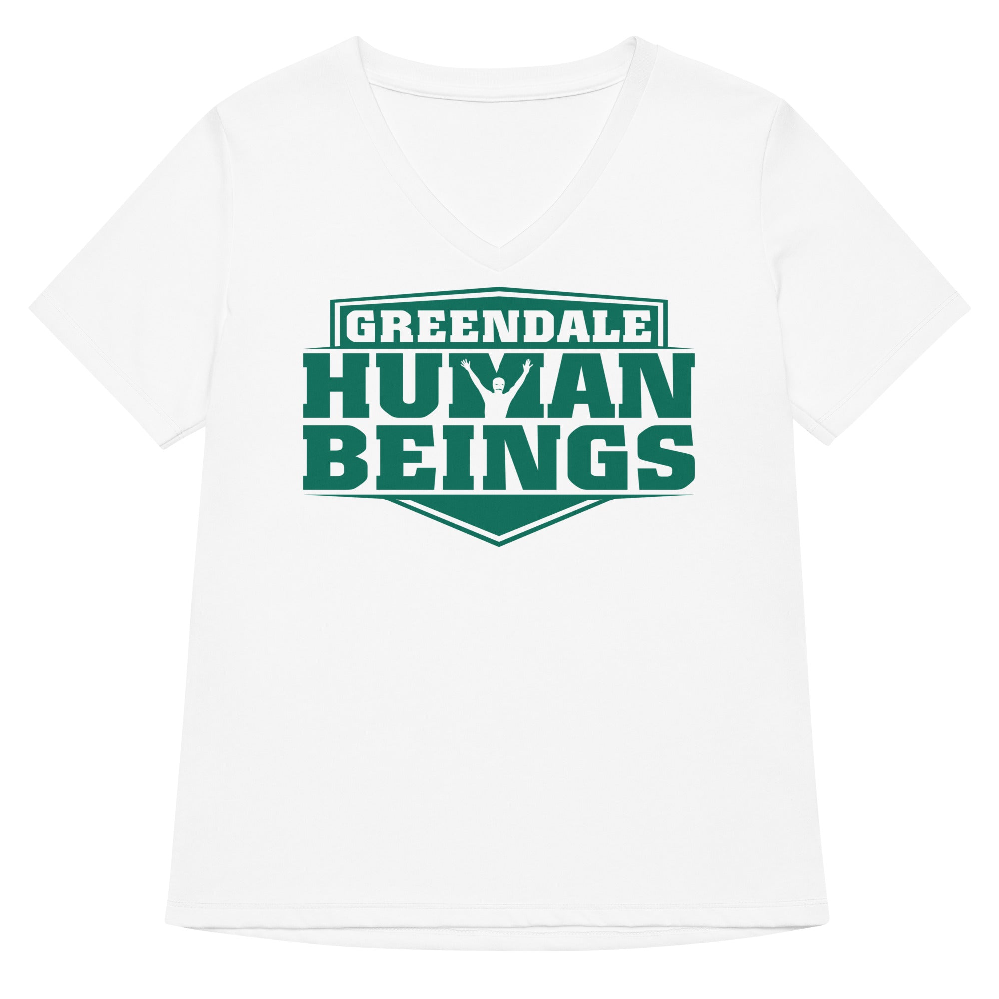 Greendale Human Beings Women's V-Neck Tee Hoodie, Sweatshirt | PureTeeCo.com (Image 5)