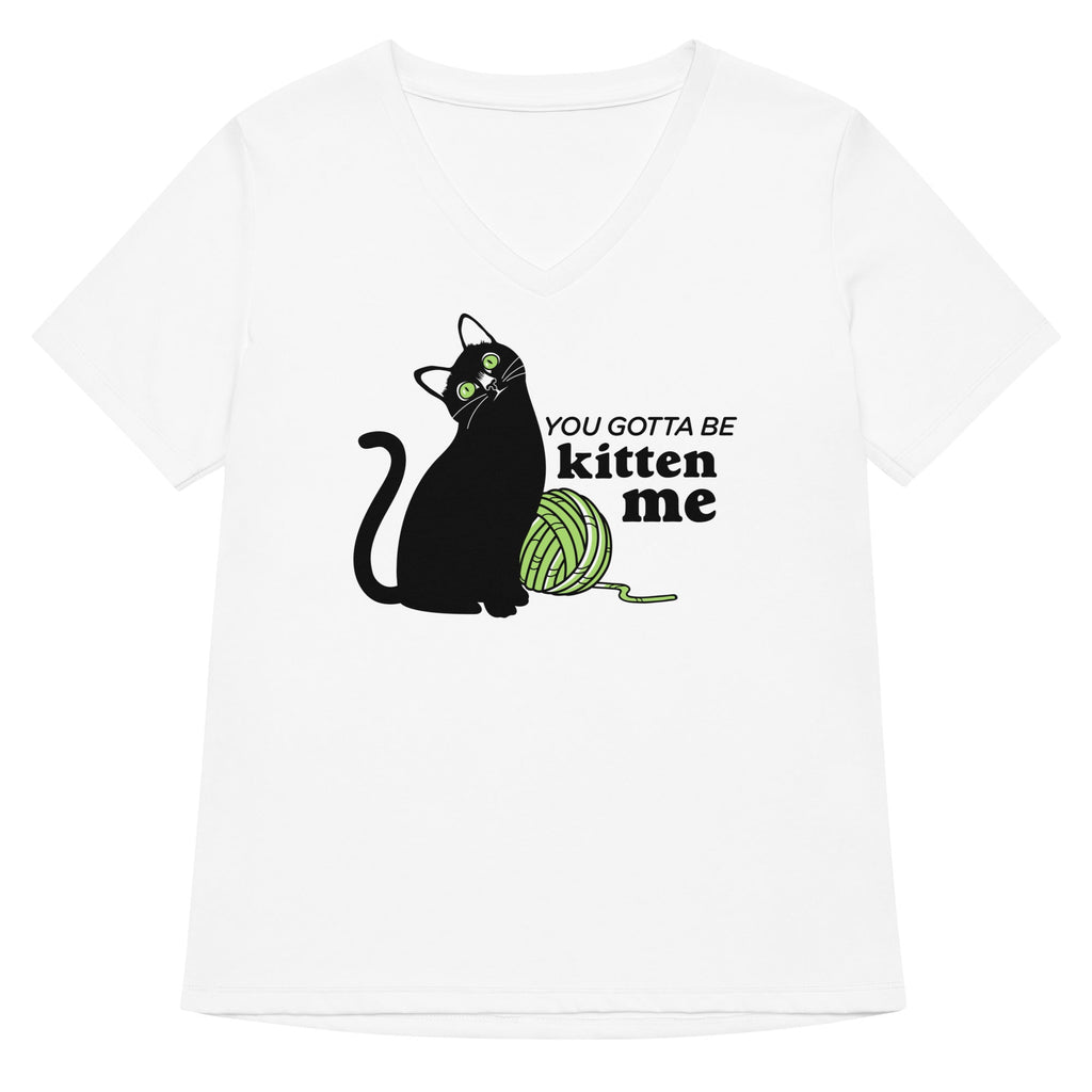 You Gotta Be Kitten Me Women's V-Neck Tee Hoodie, Sweatshirt | PureTeeCo.com (Image 3)