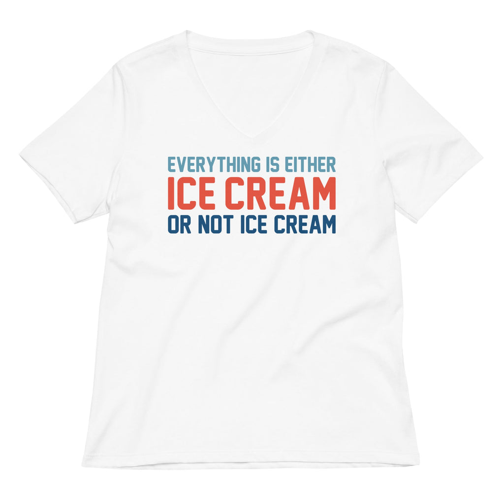 Everything Is Ice Cream Or Not Ice Cream Women's V-Neck Tee Hoodie, Sweatshirt | PureTeeCo.com (Image 1)