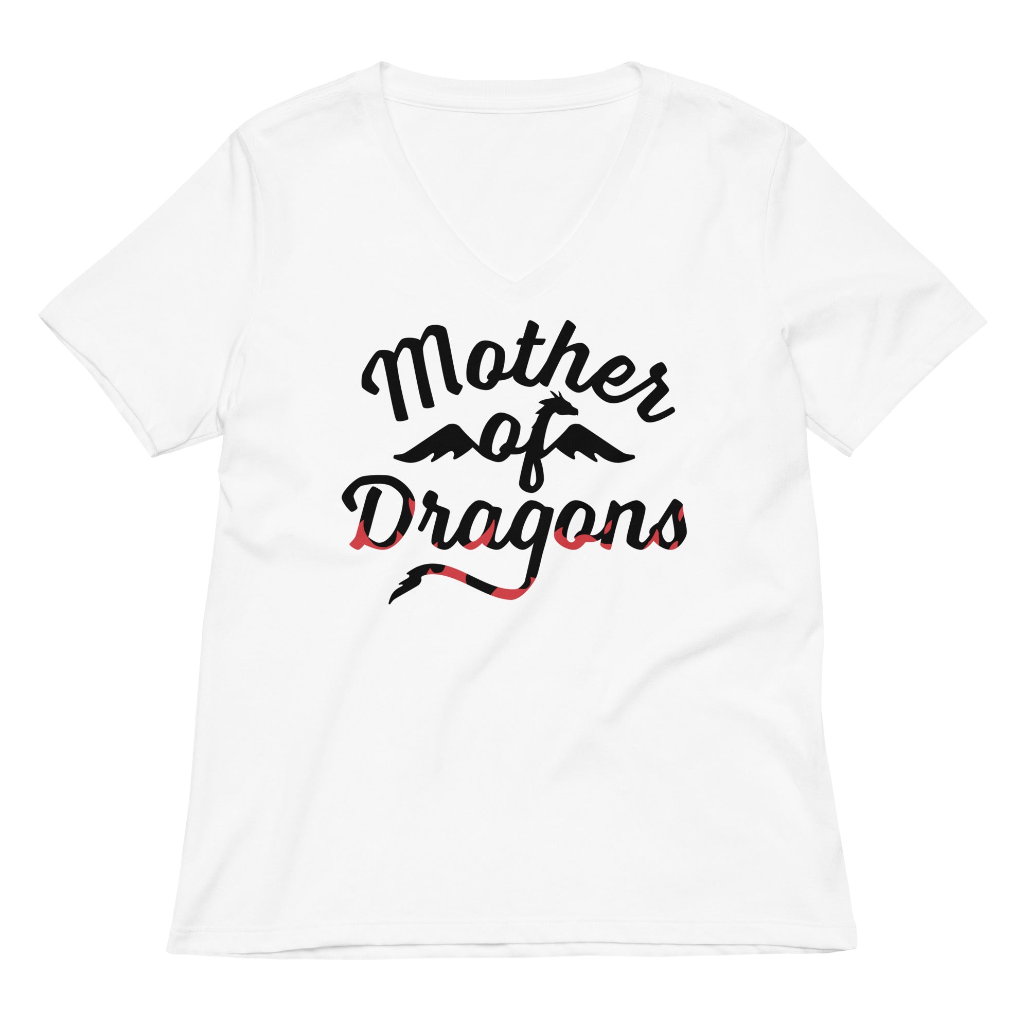 Mother Of Dragons Women's V-Neck Tee Hoodie, Sweatshirt | PureTeeCo.com (Image 3)