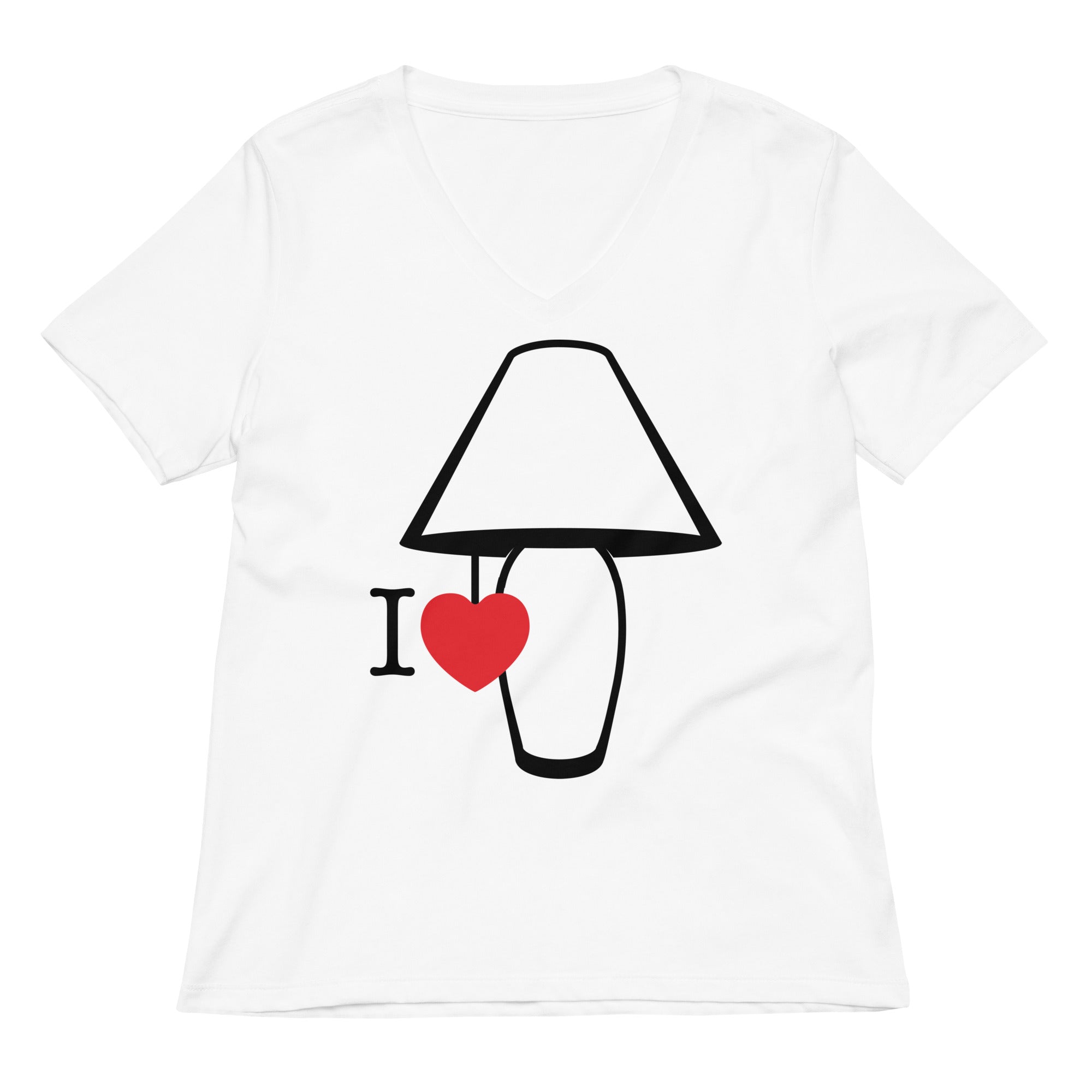 I Love Lamp Women's V-Neck Tee Hoodie, Sweatshirt | PureTeeCo.com (Image 3)