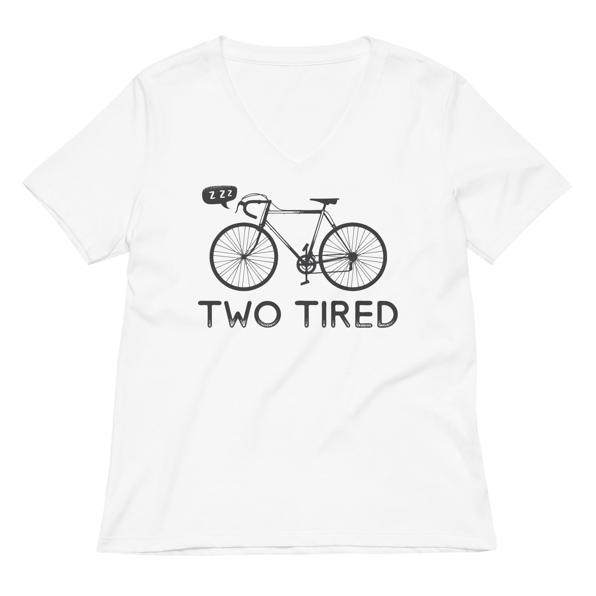 Two Tired Women's V-Neck Tee Hoodie, Sweatshirt | PureTeeCo.com (Image 2)