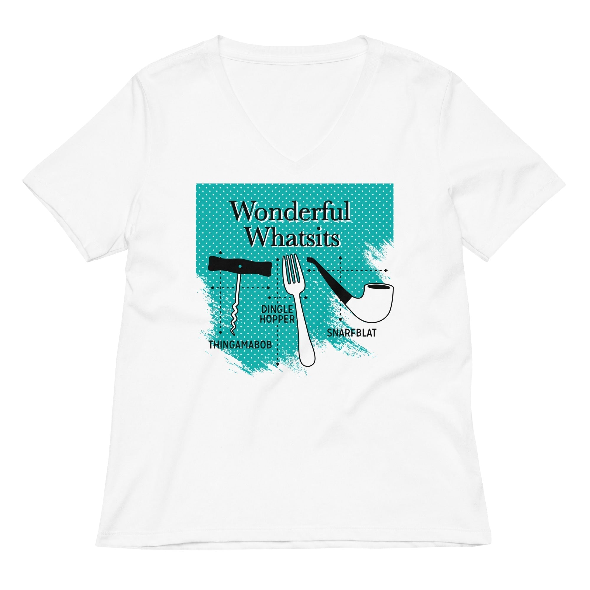 Wonderful Whatsits Women's V-Neck Tee Hoodie, Sweatshirt | PureTeeCo.com (Image 2)