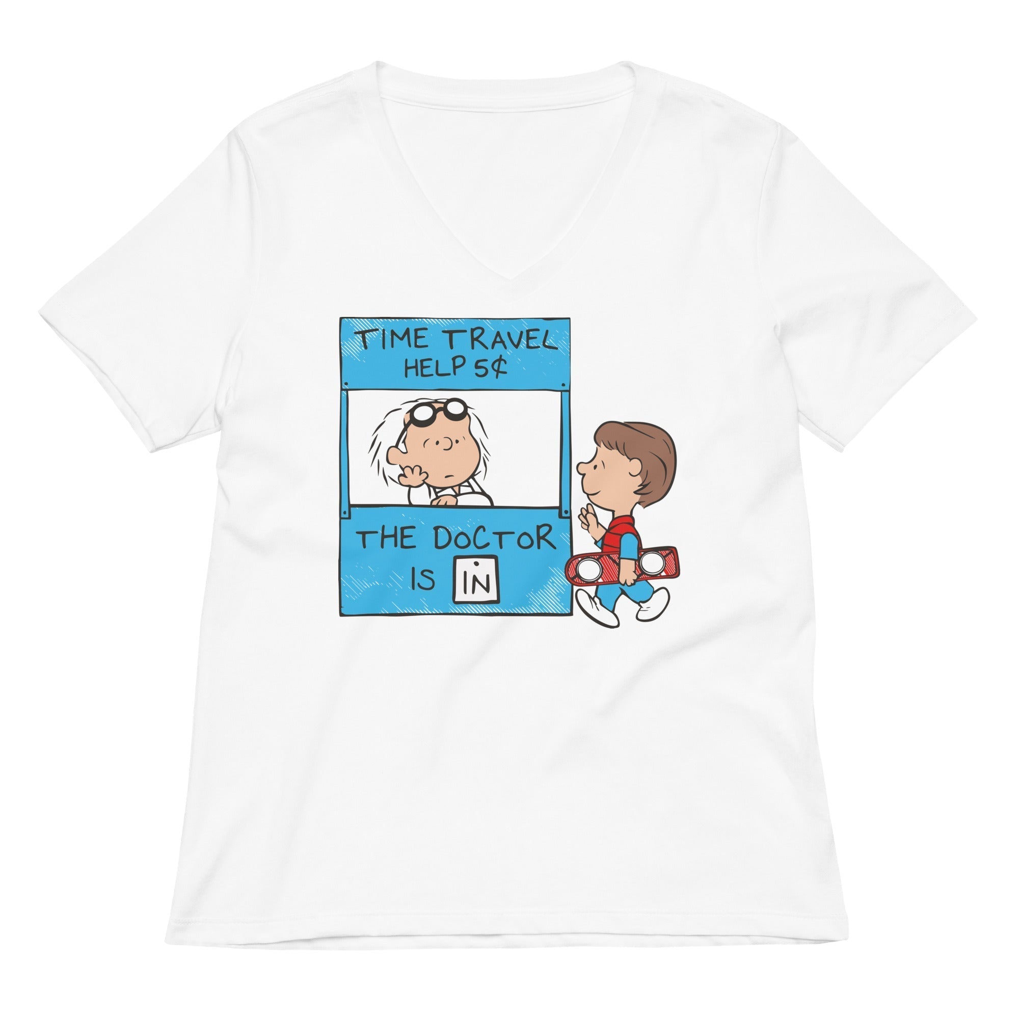 The Doctor Is In Women's V-Neck Tee Hoodie, Sweatshirt | PureTeeCo.com (Image 3)