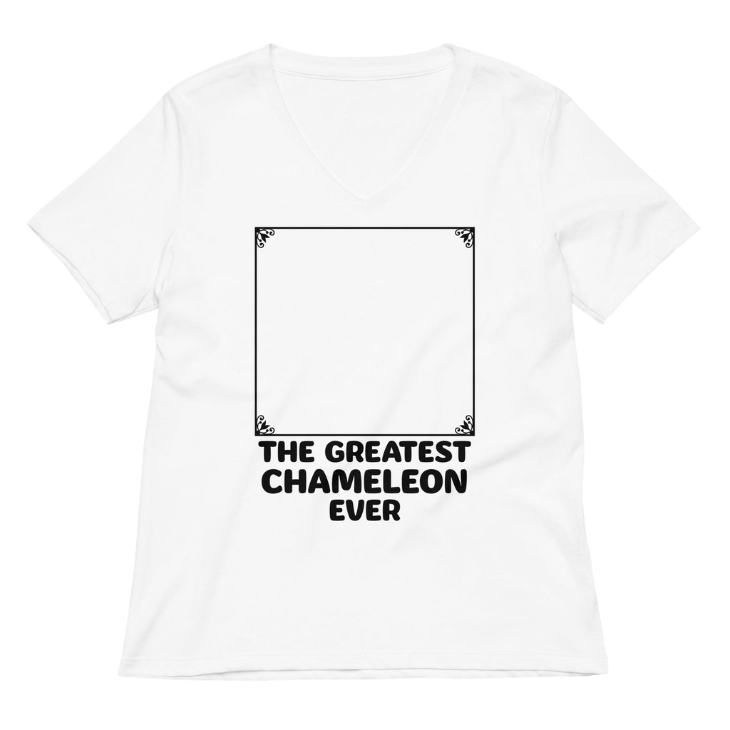 The Greatest Chameleon Ever Women's V-Neck Tee Hoodie, Sweatshirt | PureTeeCo.com (Image 3)