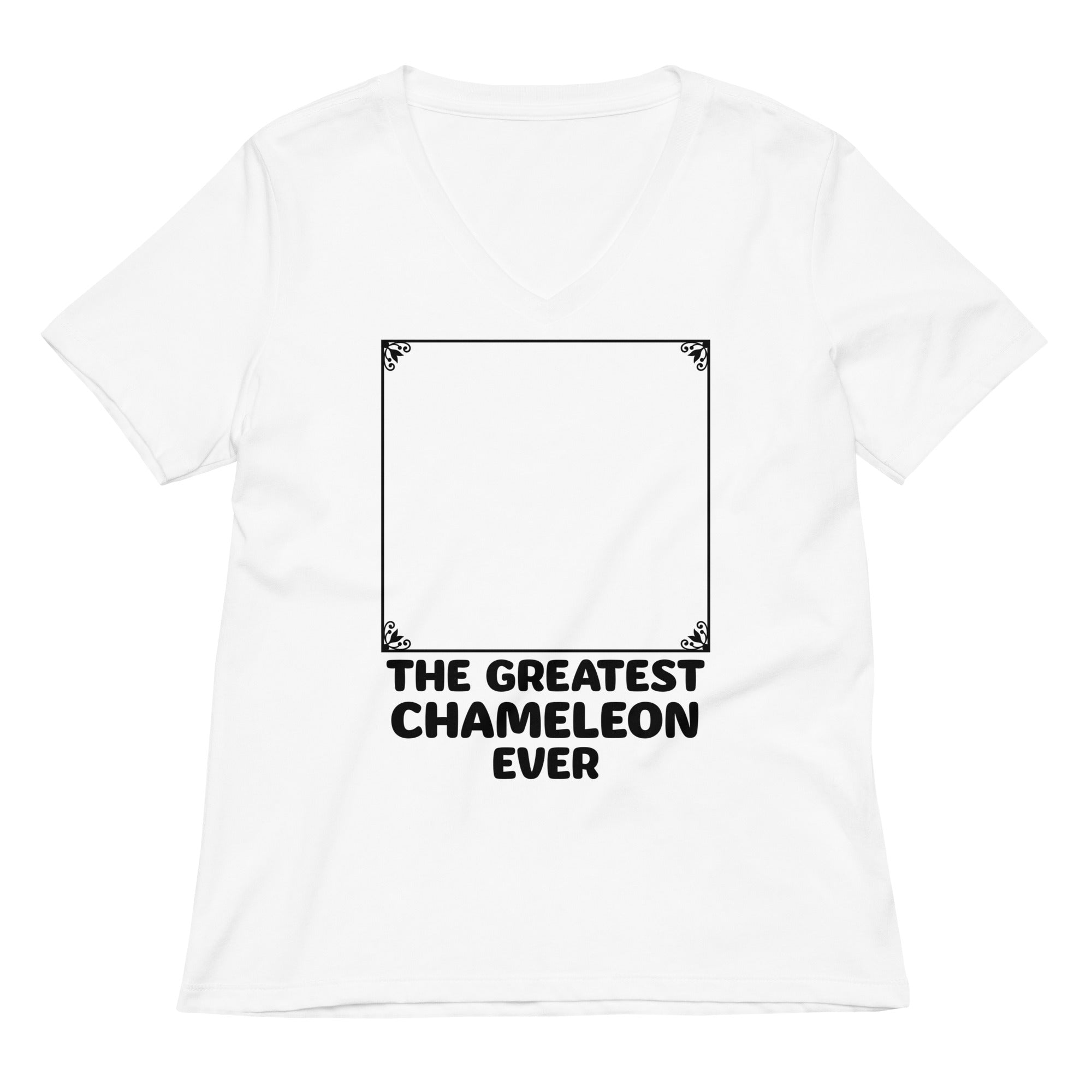 The Greatest Chameleon Ever Women's V-Neck Tee Hoodie, Sweatshirt | PureTeeCo.com (Image 3)
