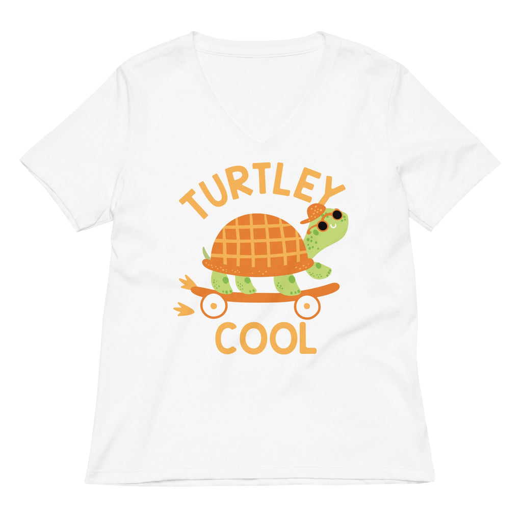 Turtley Cool Women's V-Neck Tee Hoodie, Sweatshirt | PureTeeCo.com (Image 5)