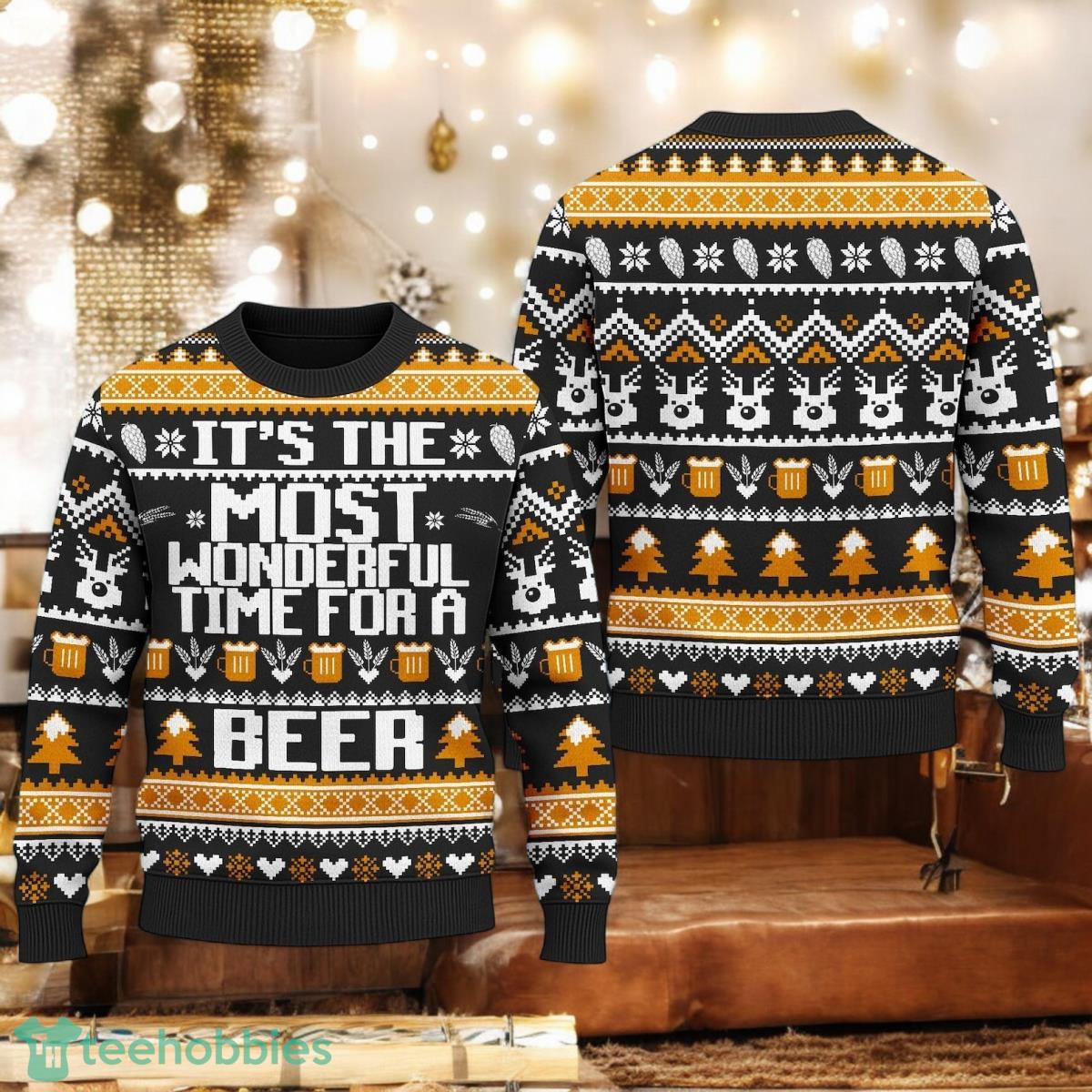 Wonderful Time Beer Ugly Christmas Sweater Wonderful Time Beer Xmas Holiday Gift