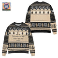 Woodford Reserve Bourbon Snowflake Pine Tree Pattern Ugly Christmas Sweater Black