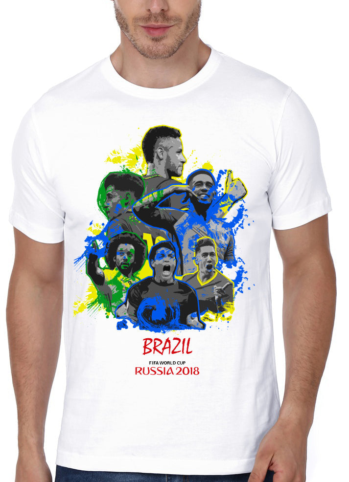 Brazil White T-Shirt Hoodie, Sweatshirt | PureTeeCo.com