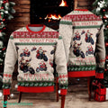 Wow What Fun It Is To Ride Ugly Christmas Sweater Funny Holiday Tee for Motorcycle Lover