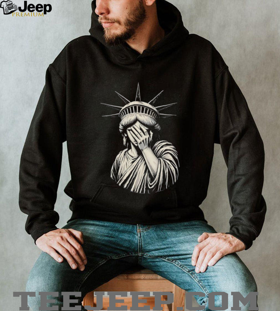 Statue of Liberty facepalm illustrated shirt
