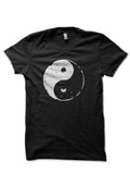 Yin Yang Half Sleeve Black T-Shirt Hoodie, Sweatshirt | PureTeeCo.com
