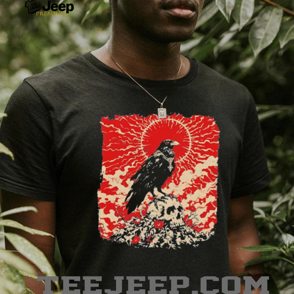The Crow and the Skull illustrated vintage shirt