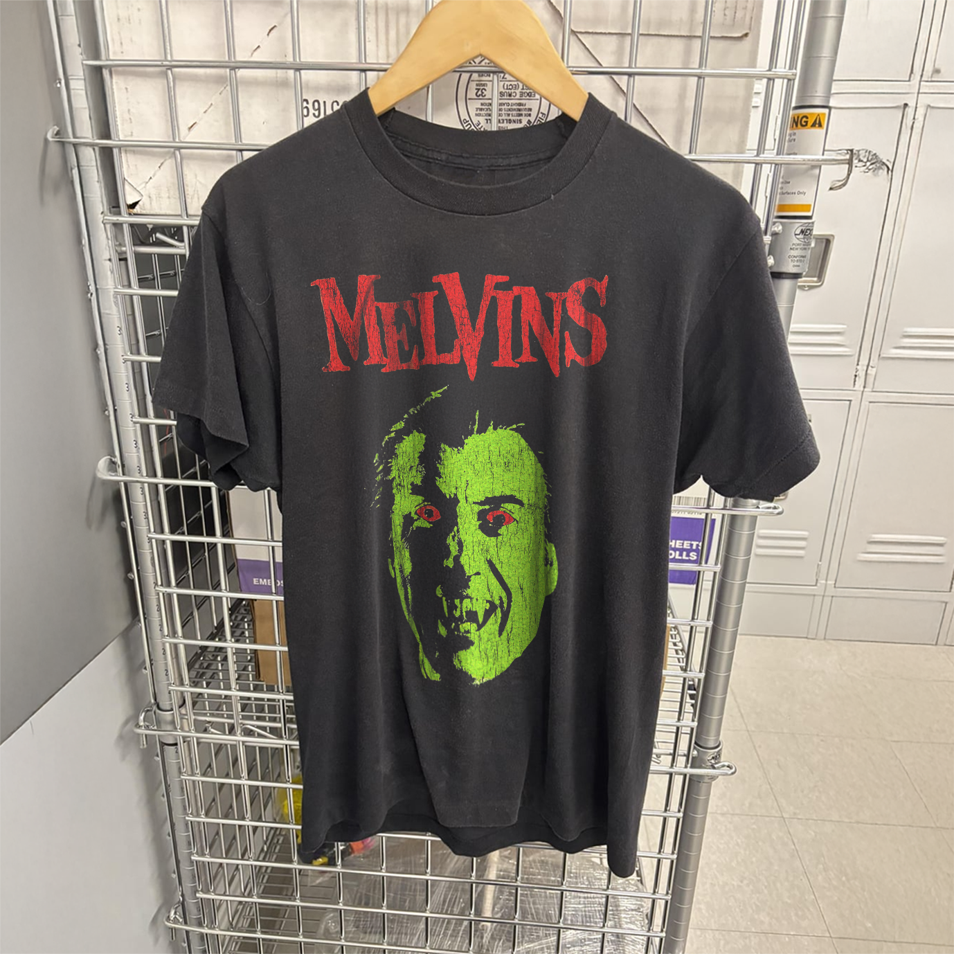 90s MELVINS 'DRACULA' RARE WASHED BLACK T-SHIRT Hoodie, Sweatshirt | PureTeeCo.com (Image 1)
