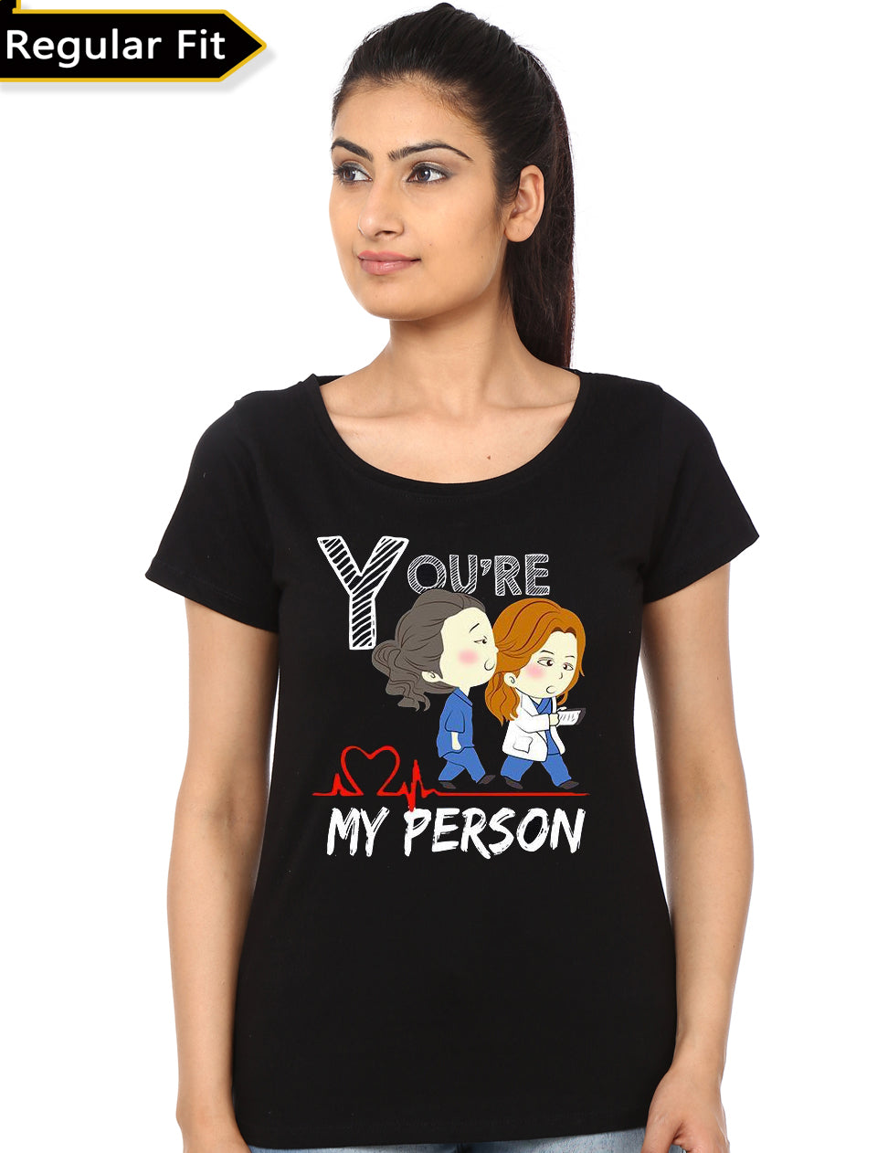 Greyâ€™s Anatomy Youâ€™re My Person Girlâ€™s Black T-Shirt Hoodie, Sweatshirt | PureTeeCo.com