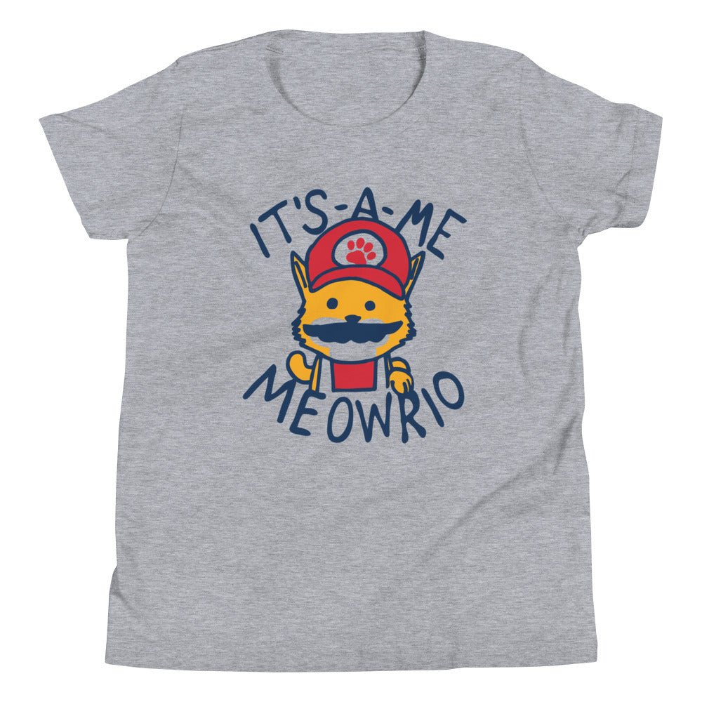 It's-a-me Meowrio Kid's Youth Tee Hoodie, Sweatshirt | PureTeeCo.com (Image 1)