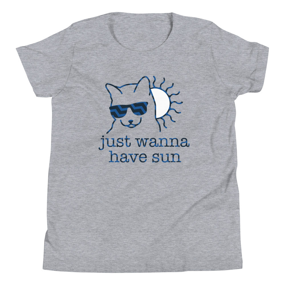 Just Wanna Have Sun Kid's Youth Tee Hoodie, Sweatshirt | PureTeeCo.com (Image 1)