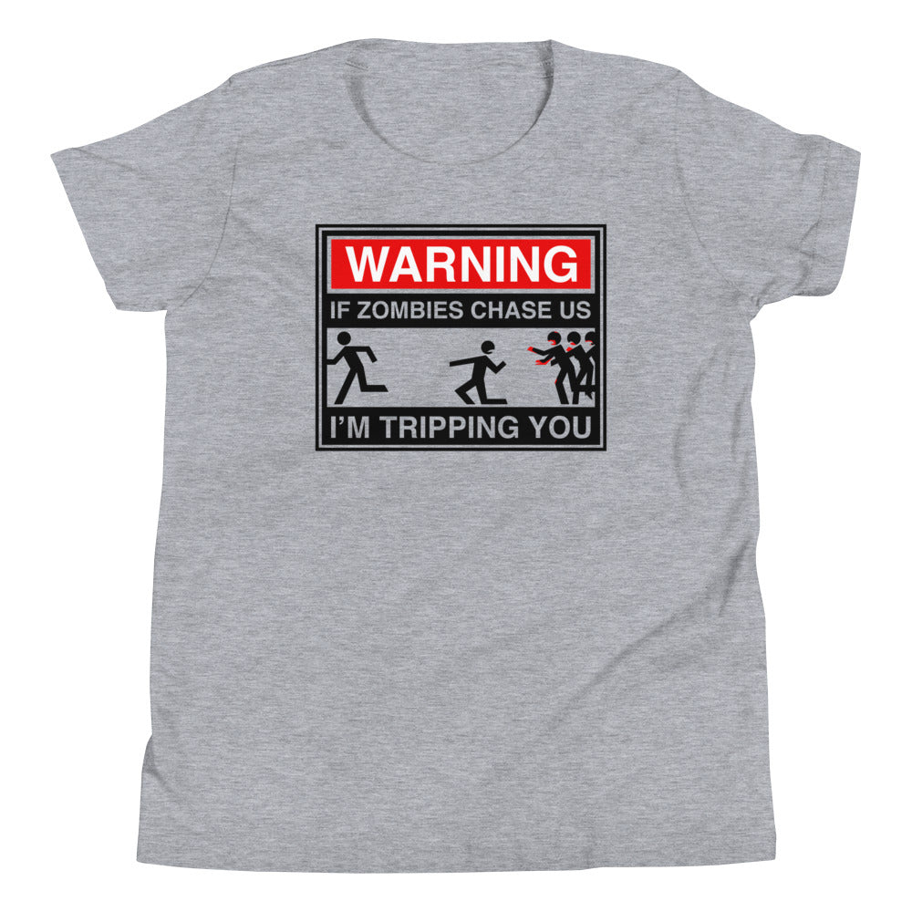 If Zombies Chase Us Kid's Youth Tee Hoodie, Sweatshirt | PureTeeCo.com (Image 1)