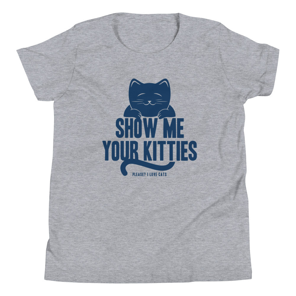 Show Me Your Kitties Kid's Youth Tee Hoodie, Sweatshirt | PureTeeCo.com (Image 2)