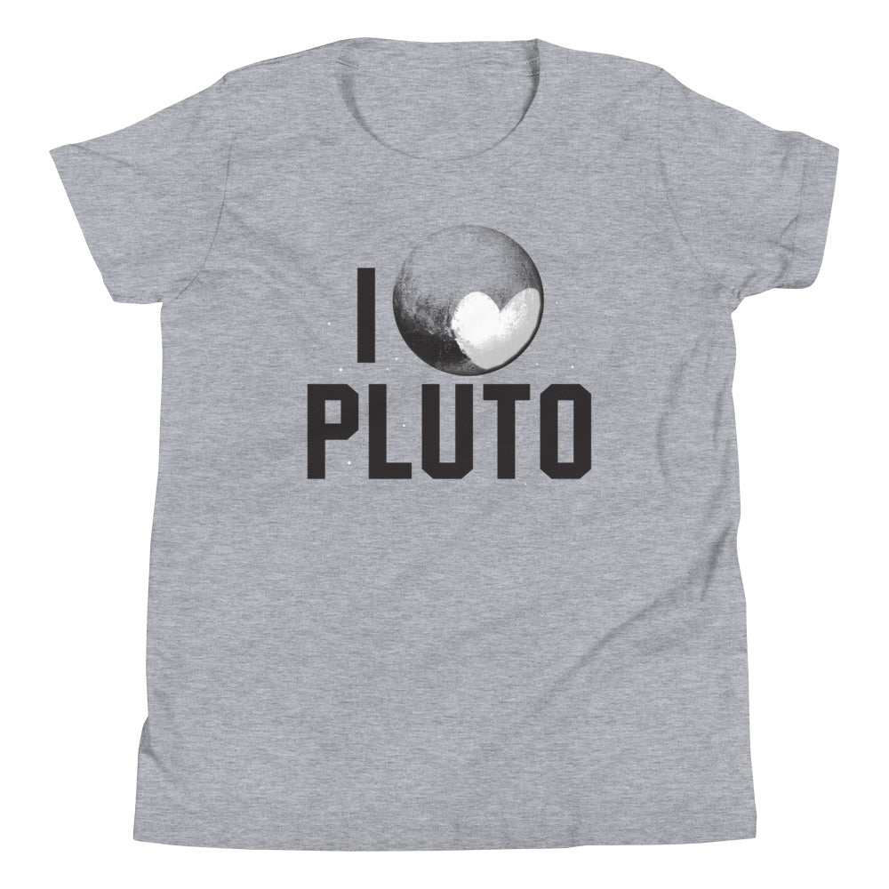 I Heart Pluto Kid's Youth Tee Hoodie, Sweatshirt | PureTeeCo.com (Image 1)