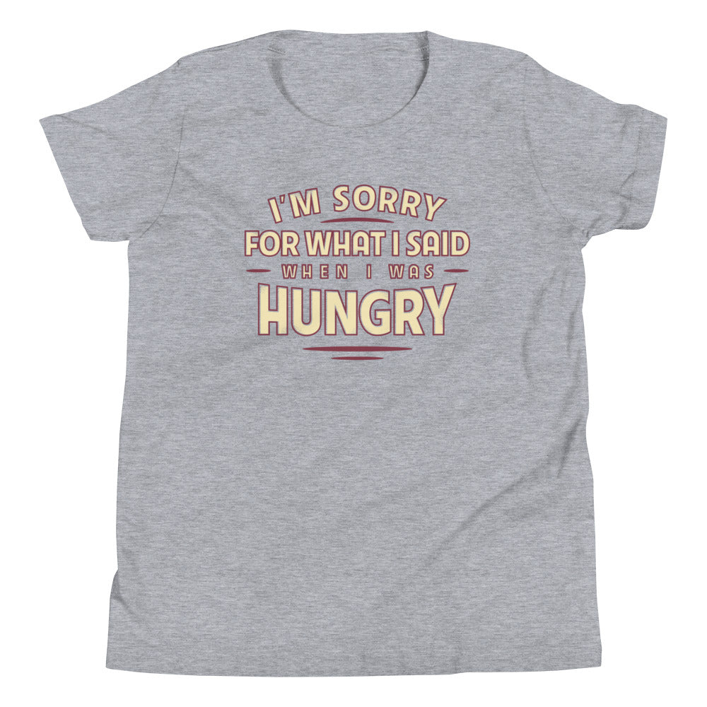 What I Said When I Was Hungry Kid's Youth Tee Hoodie, Sweatshirt | PureTeeCo.com (Image 4)