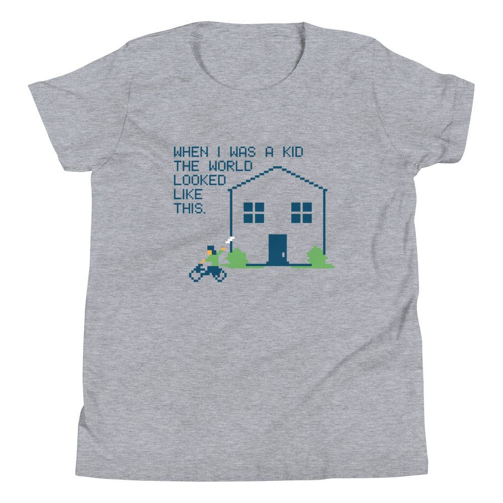 When I Was A Kid The World Kid's Youth Tee Hoodie, Sweatshirt | PureTeeCo.com (Image 1)