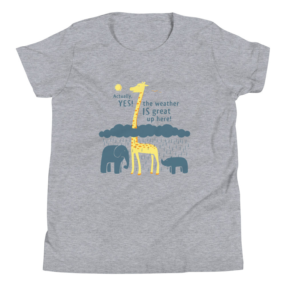 The Weather Is Great Up Here! Kid's Youth Tee Hoodie, Sweatshirt | PureTeeCo.com (Image 1)