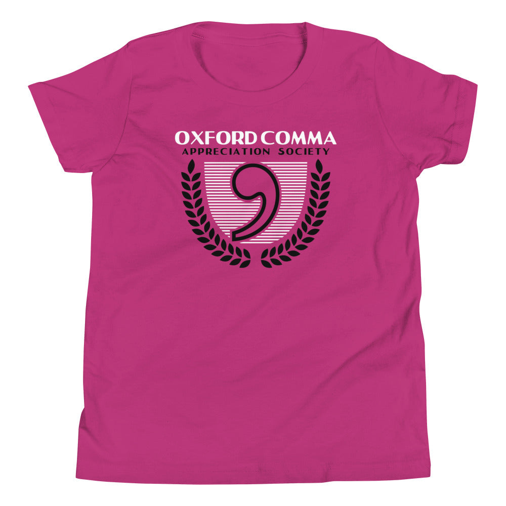 Oxford Comma Appreciation Society Kid's Youth Tee Hoodie, Sweatshirt | PureTeeCo.com (Image 5)