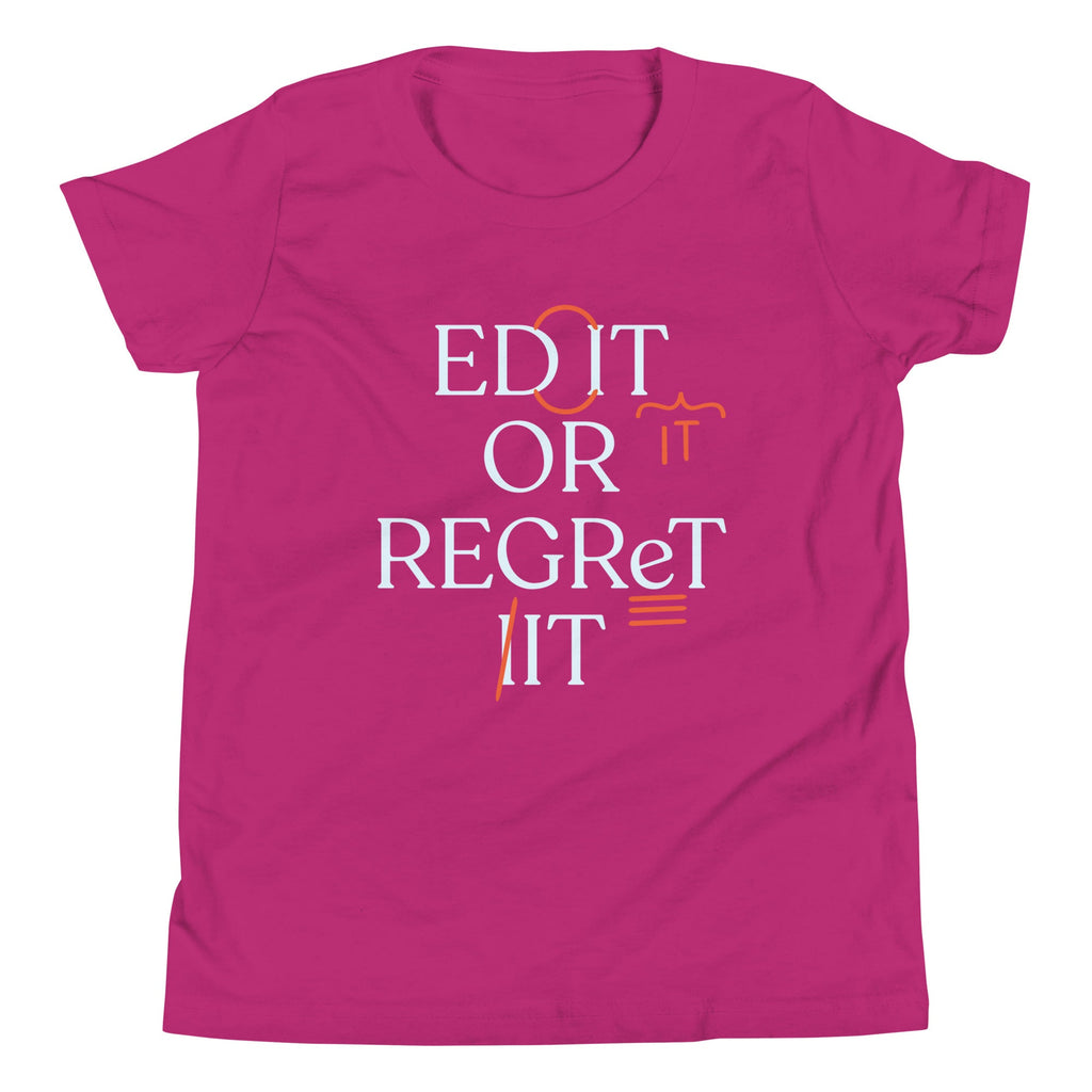Edit Or Regret It Kid's Youth Tee Hoodie, Sweatshirt | PureTeeCo.com (Image 5)