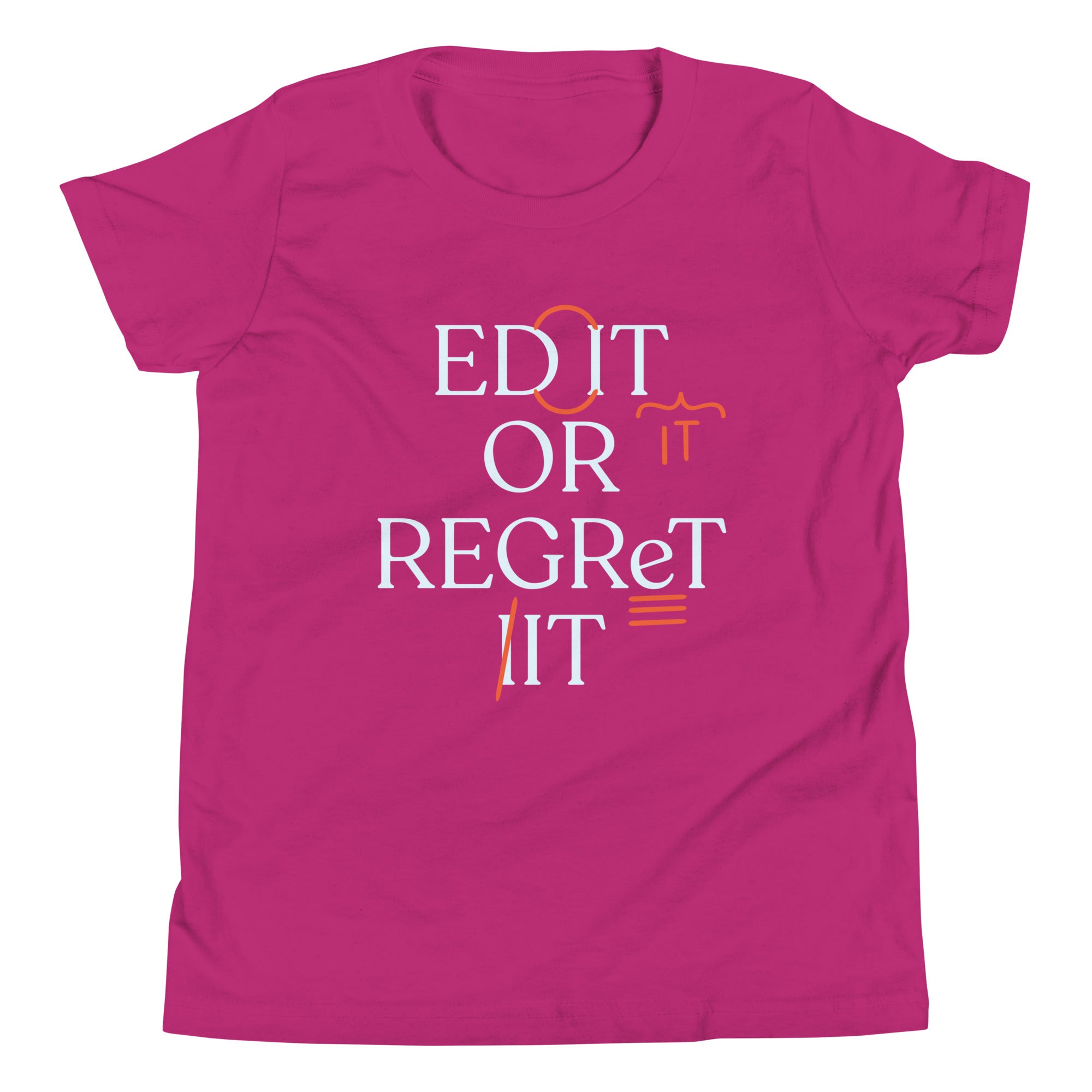 Edit Or Regret It Kid's Youth Tee Hoodie, Sweatshirt | PureTeeCo.com (Image 5)