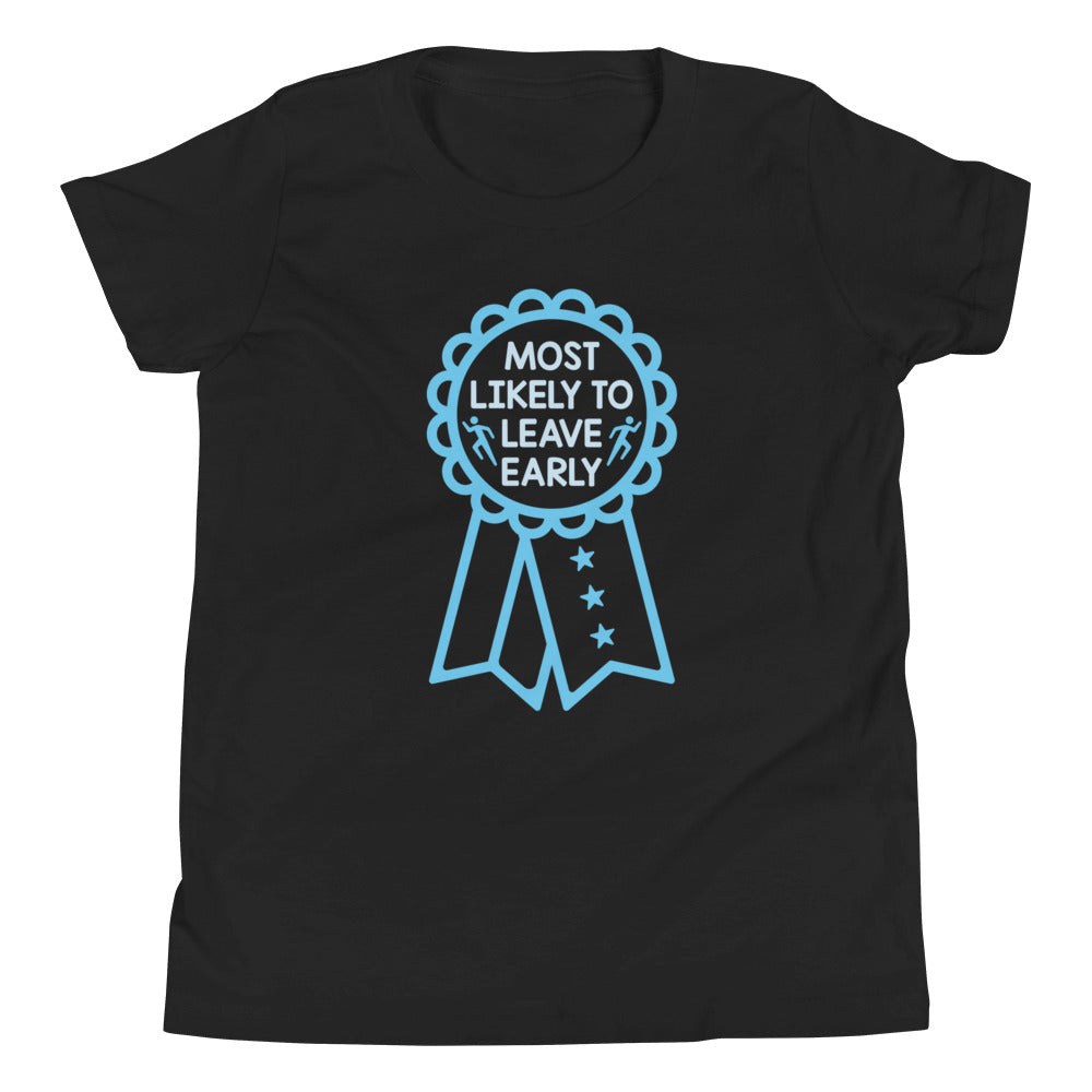 Most Likely To Leave Early Kid's Youth Tee Hoodie, Sweatshirt | PureTeeCo.com (Image 1)
