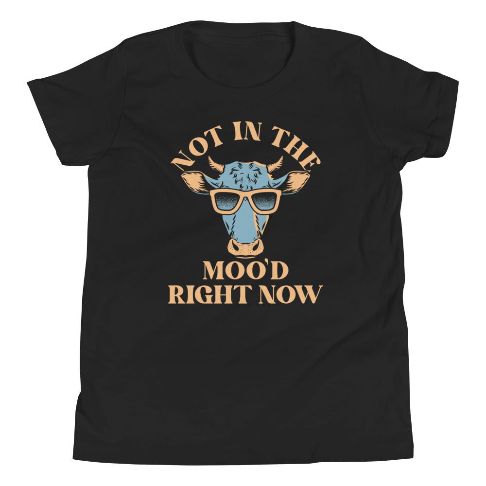 Not In The Moo'd Right Now Kid's Youth Tee Hoodie, Sweatshirt | PureTeeCo.com (Image 2)