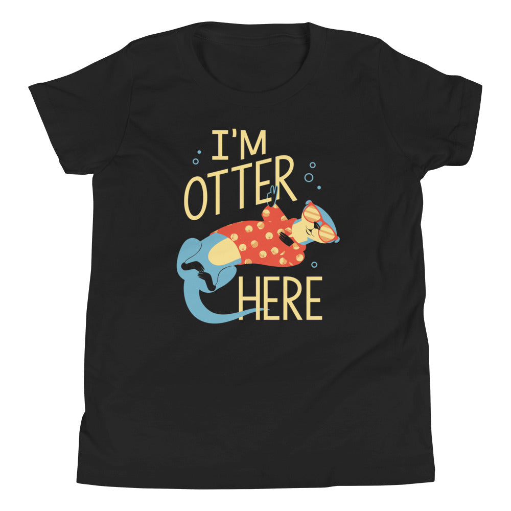 I'm Otter Here Kid's Youth Tee Hoodie, Sweatshirt | PureTeeCo.com (Image 2)
