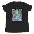 Stained Glass Police Box Kid's Youth Tee Hoodie, Sweatshirt | PureTeeCo.com (Image 1)
