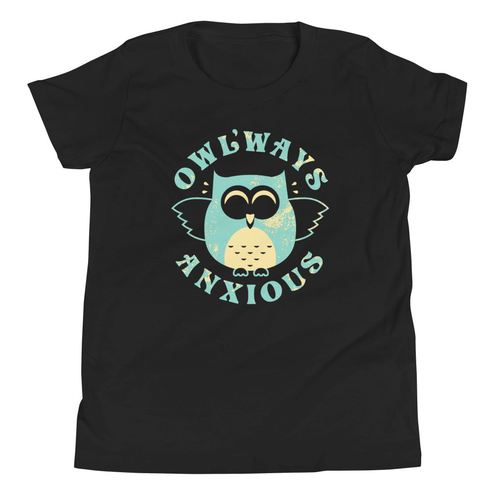 Owlways Anxious Kid's Youth Tee Hoodie, Sweatshirt | PureTeeCo.com (Image 2)